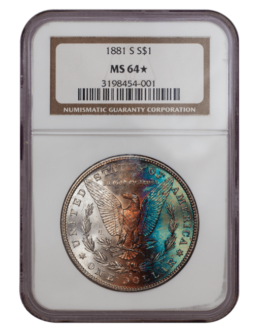 1881-S $1 Silver Dollar Morgan NGC MS64★