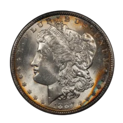 1887 Morgan Silver Dollar NGC MS64 (Toned)