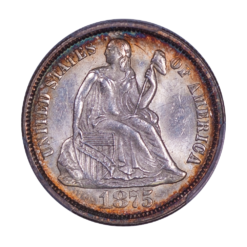 1875 Seated Quarter PCGS MS64+ CAC