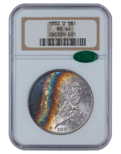 1882-O Morgan Silver Dollar NGC MS64 CAC Toned