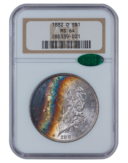 1882-O Morgan Silver Dollar NGC MS64 CAC Toned