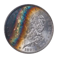 1882-O Morgan Silver Dollar NGC MS64 CAC Toned