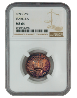 1893 Isabella Commemorative Quarter NGC MS64