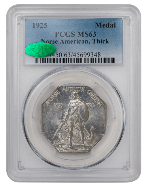 1925 Norse American Medal PCGS MS63 CAC (Thick)