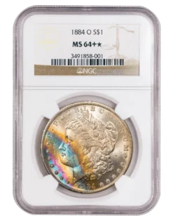 1884-O Morgan Dollar NGC MS64+★ Toned