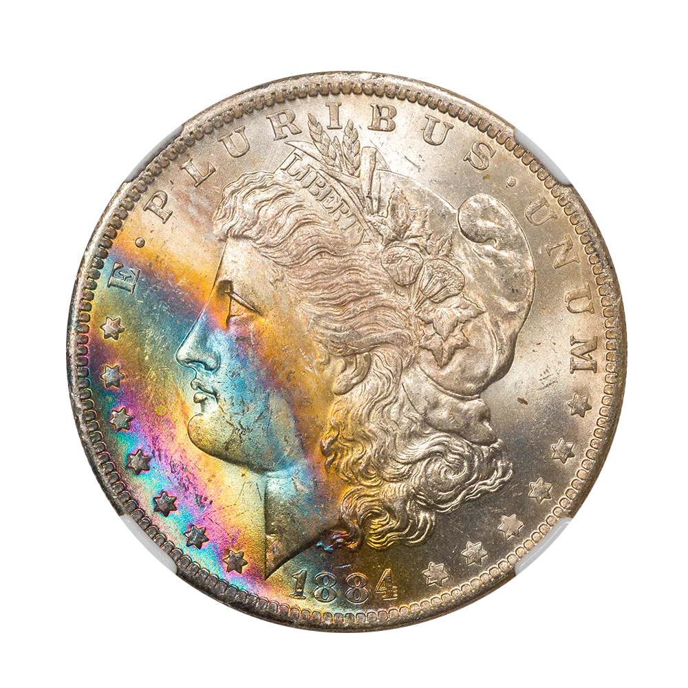 1884-O Morgan Dollar NGC MS64+★ Toned