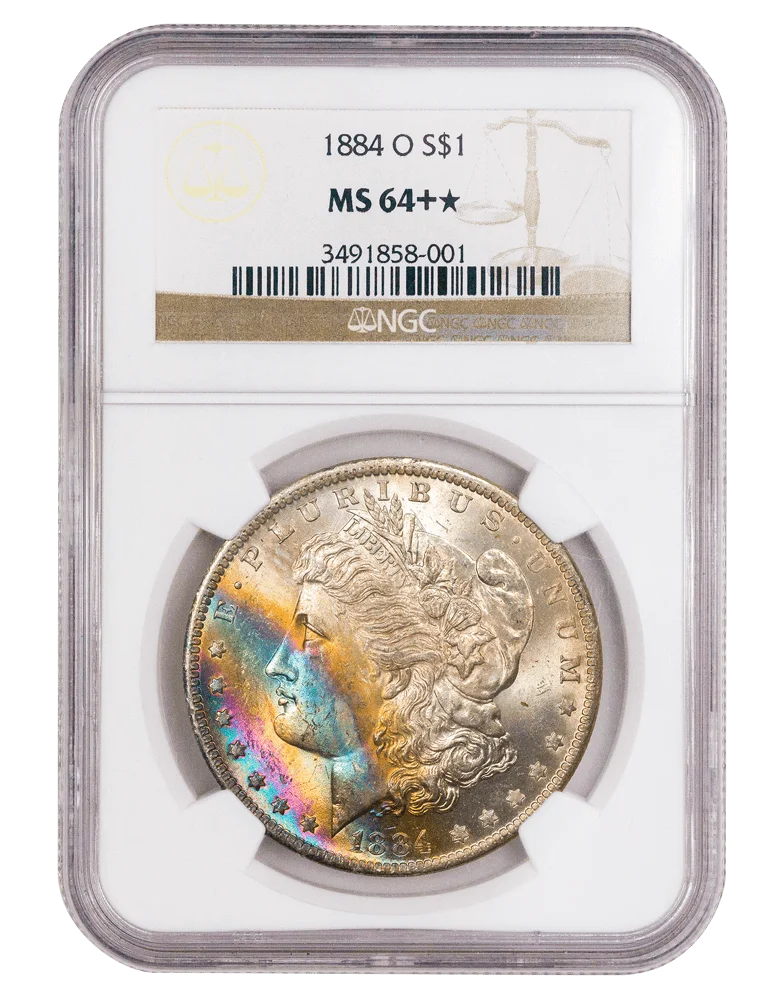 1884-O Morgan Dollar NGC MS64+★ Toned