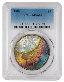 1887 Morgan Silver Dollar PCGS MS66+ Toned