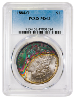 1884-O Morgan Silver Dollar PCGS MS63 (Toned)