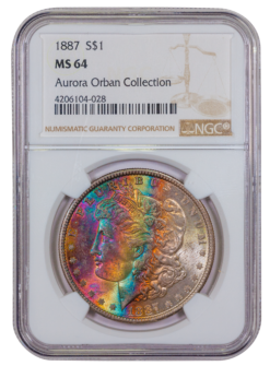 1887 Morgan Silver Dollar NGC MS64 (Toned)