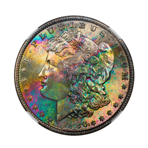 1886 Morgan Silver Dollar NGC MS66 CAC (Toned)