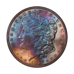 1887 Morgan Silver Dollar NGC MS64 (Toned) Old Fatty Holder