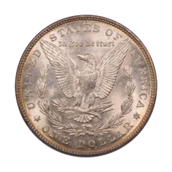1887 Morgan Silver Dollar NGC MS64 (Toned) Old Fatty Holder