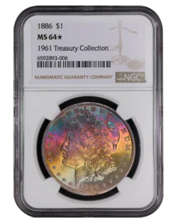 1886 Morgan Silver Dollar NGC MS64★ (Toned)