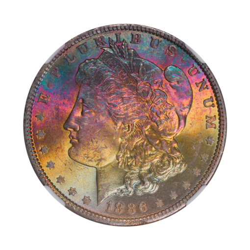 1886 Morgan Silver Dollar NGC MS64★ (Toned)