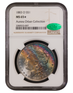 1883-O Morgan Silver Dollar NGC MS65★ CAC (Toned)