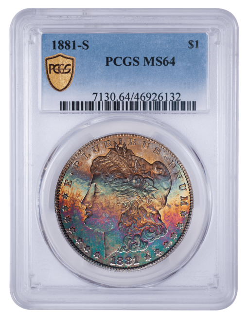 1881-S Morgan Silver Dollar PCGS MS64 Toned