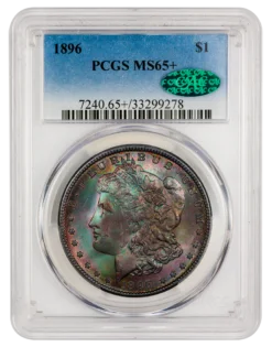 1896 Morgan Silver Dollar PCGS MS65+ CAC Toned