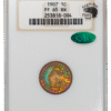 1907 Indian Head Cent NGC PF65BN CAC Toned