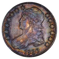 1830 Capped Bust Half NGC AU58 Toned