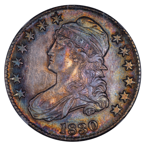 1830 Capped Bust Half NGC AU58 Toned