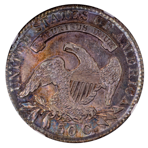 1830 Capped Bust Half NGC AU58 Toned