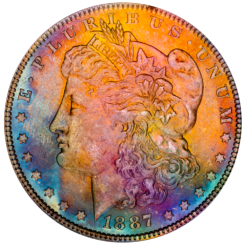 1887 Morgan Silver Dollar PCGS MS65 CAC Toned
