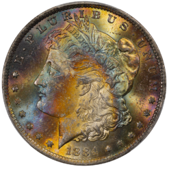 1884-O Morgan Silver Dollar PCGS MS63 Toned