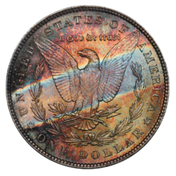 1887 Morgan Silver Dollar PCGS MS63 Dual Sided Toned