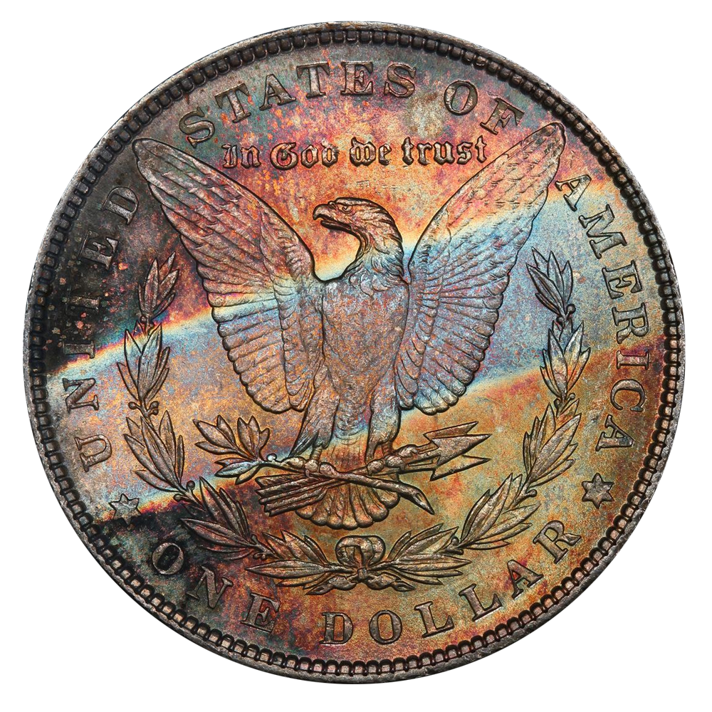 1887 Morgan Silver Dollar PCGS MS63 Dual Sided Toned
